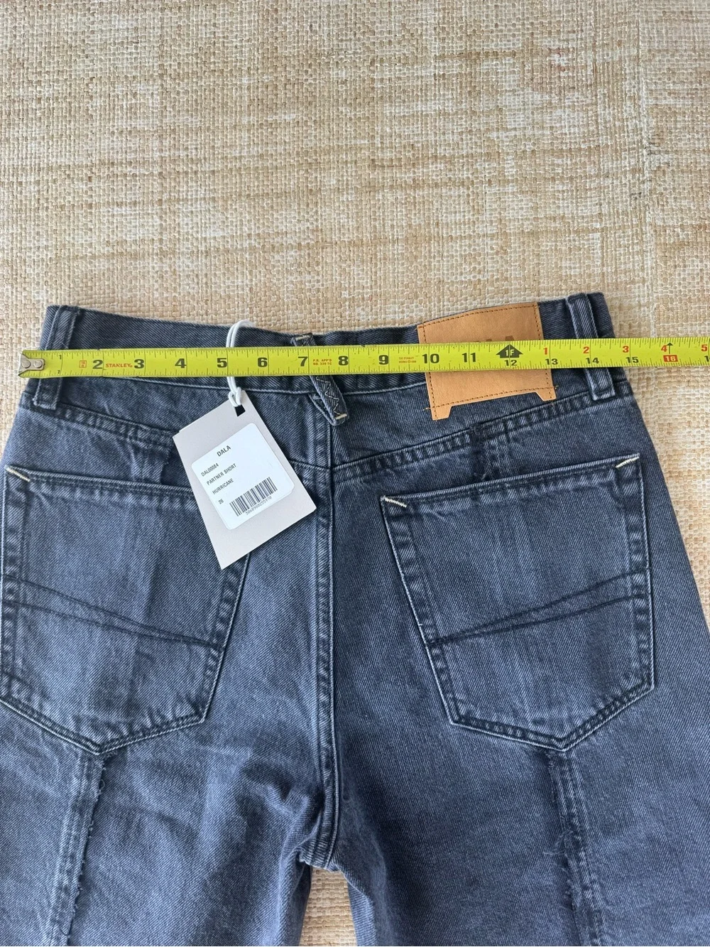 DALA Partner Hurricane Black Long Inseam Size 26 Denim Jean Shorts Modest Women